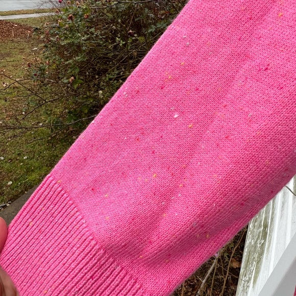 NWT Talbots Pretty Pink Pastel Colored Flecks Cabled Sweater - Picture 4 of 7